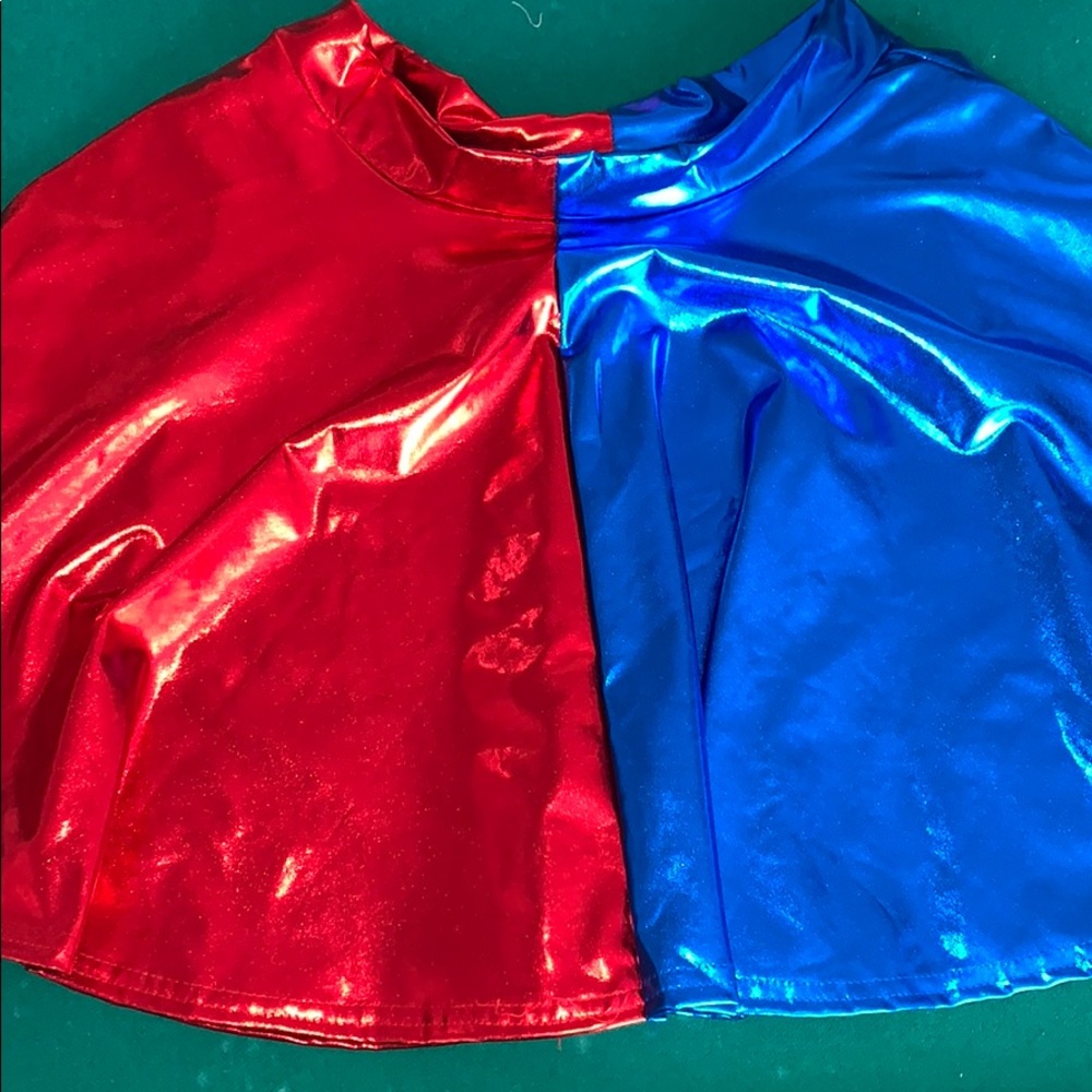Red and blue skirt